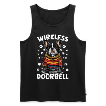 French Bulldog Frechie Dog Breed Wireless Doorbell - Men's Premium Organic Tank Top - black - Front - AI Model Male 178 light (178cm)