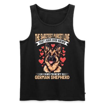 German Shepherd Lover Dog Owner - Men's Premium Organic Tank Top - black - Front - AI Model Male 178 light (178cm)