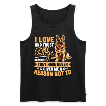German Shepherd Lover Dog Owner - Men's Premium Organic Tank Top - black - Front - AI Model Male 178 light (178cm)
