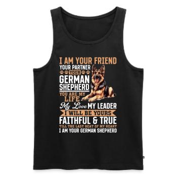 German Shepherd Lover Dog Owner - Männer Premium Bio Tank Top - Schwarz - Vorne - AI Model Male 178 light (178cm)