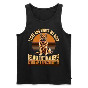 German Shepherd Lover Dog Owner - Men's Premium Organic Tank Top - black - Front - AI Model Male 178 light (178cm)