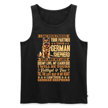 German Shepherd Lover Dog Owner - Men's Premium Organic Tank Top - black - Front - AI Model Male 178 light (178cm)