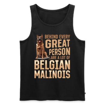 Belgian Malinois Dog Owner - Men's Premium Organic Tank Top - black - Front - Michal (187cm)