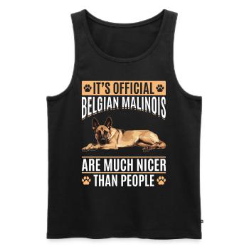 Belgian Malinois Lover Dog Owner - Men's Premium Organic Tank Top - black - Front - AI Model Male 178 light (178cm)