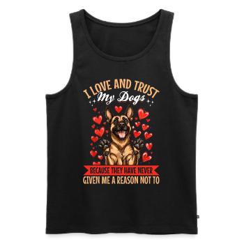 Belgian Malinois Lover Dog Owner - Men's Premium Organic Tank Top - black - Front - AI Model Male 178 light (178cm)