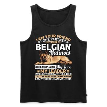 Belgian Malinois Lover Dog Owner - Men's Premium Organic Tank Top - black - Front - AI Model Male 178 light (178cm)
