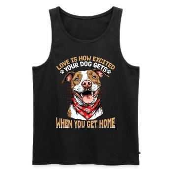 Pitbull Terrier Dog Owner - Männer Premium Bio Tank Top - Schwarz - Vorne - Michal (187cm)