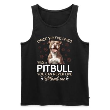 Pitbull Terrier Dog Owner - Men's Premium Organic Tank Top - black - Front - Michal (187cm)