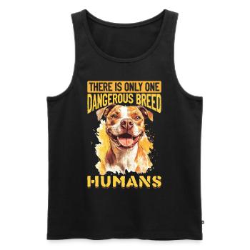 Pitbull Terrier Dog Owner - Männer Premium Bio Tank Top - Schwarz - Vorne - Michal (187cm)