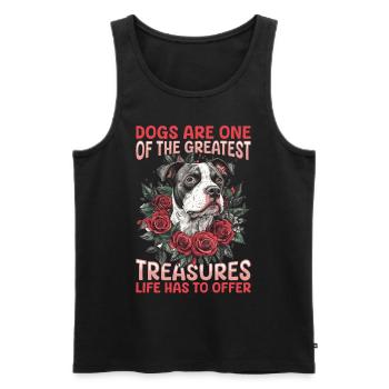 Pitbull Terrier Dog Owner - Männer Premium Bio Tank Top - Schwarz - Vorne - Michal (187cm)