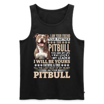 Pitbull Terrier Dog Owner - Männer Premium Bio Tank Top - Schwarz - Vorne - Michal (187cm)