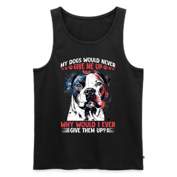 Pitbull Terrier Dog Owner - Männer Premium Bio Tank Top - Schwarz - Vorne - Michal (187cm)