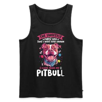 Pitbull Terrier Dog Owner - Männer Premium Bio Tank Top - Schwarz - Vorne - Michal (187cm)