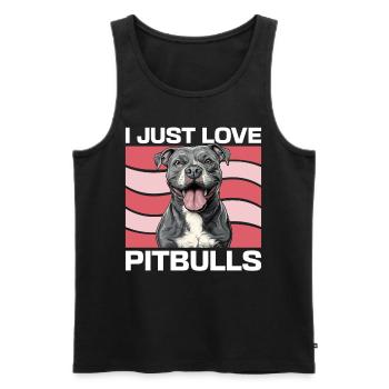 Pitbull Terrier Dog Owner - Männer Premium Bio Tank Top - Schwarz - Vorne - Michal (187cm)