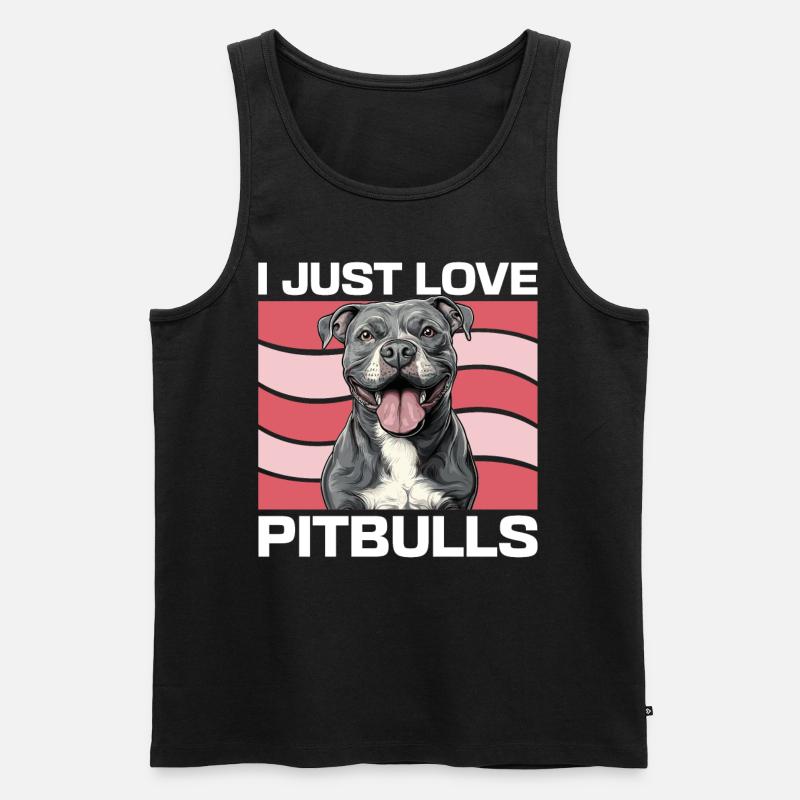 Pitbull Terrier Dog Owner - Männer Premium Bio Tank Top - Schwarz