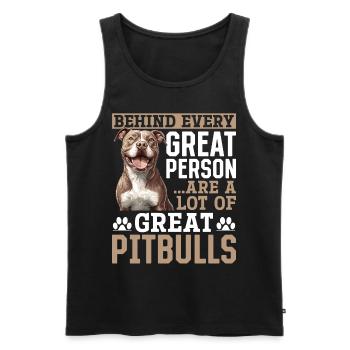 Pitbull Terrier Dog Owner - Männer Premium Bio Tank Top - Schwarz - Vorne - Michal (187cm)