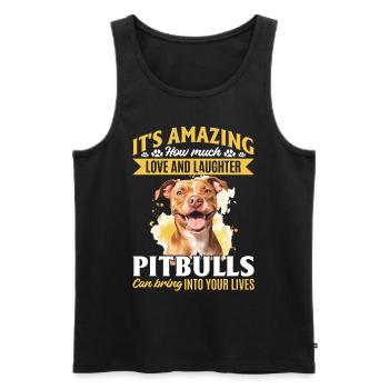 Pitbull Terrier Dog Owner - Männer Premium Bio Tank Top - Schwarz - Vorne - Michal (187cm)
