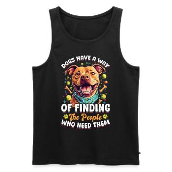 Pitbull Terrier Dog Owner - Männer Premium Bio Tank Top - Schwarz - Vorne - Michal (187cm)