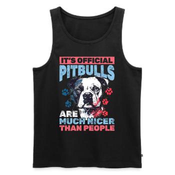Pitbull Terrier Dog Owner - Männer Premium Bio Tank Top - Schwarz - Vorne - Michal (187cm)