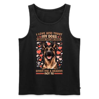 Belgian Malinois Lover Dog Owner - Men's Premium Organic Tank Top - black - Front - AI Model Male 178 light (178cm)