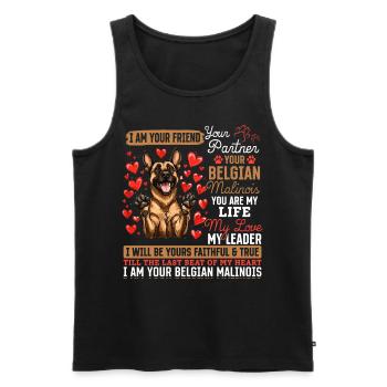 Belgian Malinois Lover Dog Owner - Men's Premium Organic Tank Top - black - Front - AI Model Male 178 light (178cm)