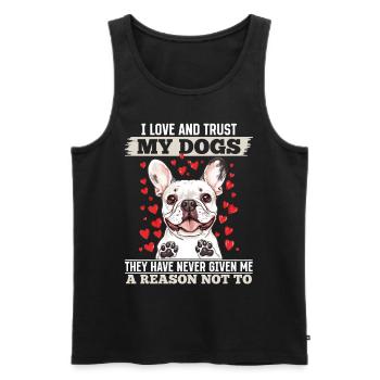 Bouledogue français Frenchie Propriétaire de chien - Débardeur bio Premium Homme - noir - Devant - Michal (187cm)