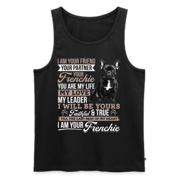 Bouledogue français Frenchie Propriétaire de chien - Débardeur bio Premium Homme - noir - Devant - Michal (187cm)