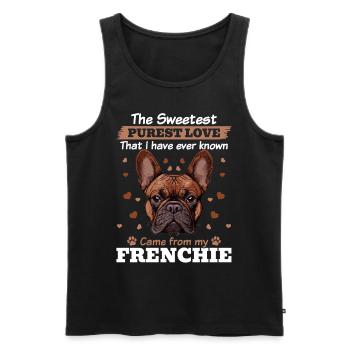 Bouledogue français Frenchie Propriétaire de chien - Débardeur bio Premium Homme - noir - Devant - Michal (187cm)