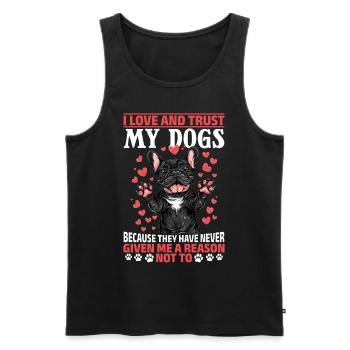 Bouledogue français Frenchie Propriétaire de chien - Débardeur bio Premium Homme - noir - Devant - Michal (187cm)