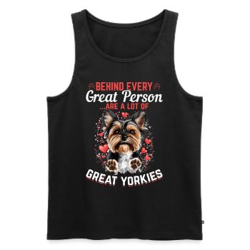 Yorkshire Terrier Propriétaire d’un chien Yorkie - Débardeur bio Premium Homme - noir - Devant - Michal (187cm)