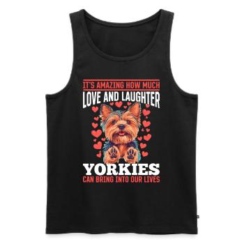 Yorkshire Terrier Propriétaire d’un chien Yorkie - Débardeur bio Premium Homme - noir - Devant - Michal (187cm)
