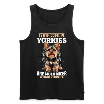 Yorkshire Terrier Propriétaire d’un chien Yorkie - Débardeur bio Premium Homme - noir - Devant - Michal (187cm)