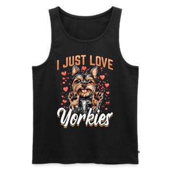 Yorkshire Terrier Propriétaire d’un chien Yorkie - Débardeur bio Premium Homme - noir - Devant - Michal (187cm)