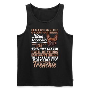 Bouledogue français Frenchie Propriétaire de chien - Débardeur bio Premium Homme - noir - Devant - Michal (187cm)
