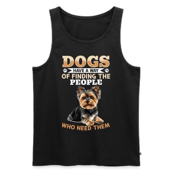 Yorkshire Terrier Propriétaire d’un chien Yorkie - Débardeur bio Premium Homme - noir - Devant - Michal (187cm)