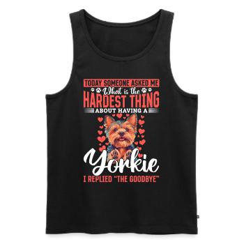 Yorkshire Terrier Propriétaire d’un chien Yorkie - Débardeur bio Premium Homme - noir - Devant - Michal (187cm)