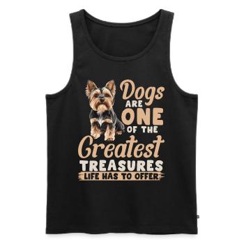 Yorkshire Terrier Propriétaire d’un chien Yorkie - Débardeur bio Premium Homme - noir - Devant - Michal (187cm)