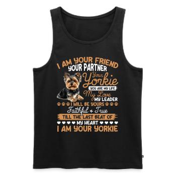 Yorkshire Terrier Propriétaire d’un chien Yorkie - Débardeur bio Premium Homme - noir - Devant - Michal (187cm)