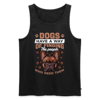 Bouledogue français Frenchie Propriétaire de chien - Débardeur bio Premium Homme - noir - Devant - Michal (187cm)