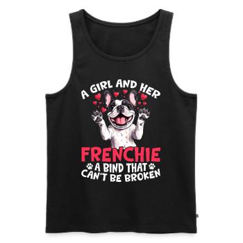 Bouledogue français Frenchie Propriétaire de chien - Débardeur bio Premium Homme - noir - Devant - Michal (187cm)