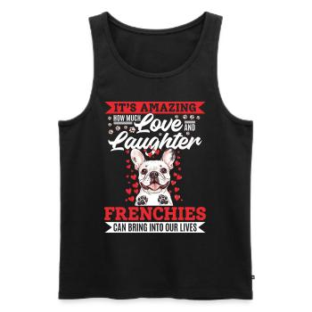 Bouledogue français Frenchie Propriétaire de chien - Débardeur bio Premium Homme - noir - Devant - Michal (187cm)