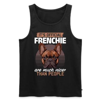 Bouledogue français Frenchie Propriétaire de chien - Débardeur bio Premium Homme - noir - Devant - Michal (187cm)