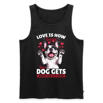 Bouledogue français Frenchie Propriétaire de chien - Débardeur bio Premium Homme - noir - Devant - Michal (187cm)
