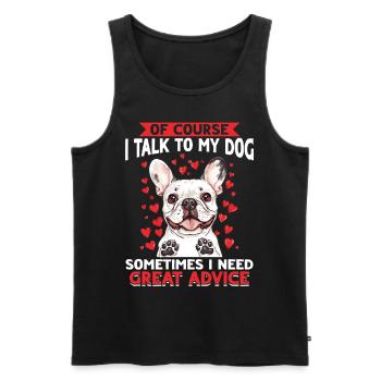 Bouledogue français Frenchie Propriétaire de chien - Débardeur bio Premium Homme - noir - Devant - Michal (187cm)
