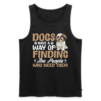 Propriétaire de chien Shih Tzu - Débardeur bio Premium Homme - noir - Devant - Michal (187cm)