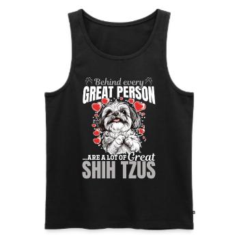 Propriétaire de chien Shih Tzu - Débardeur bio Premium Homme - noir - Devant - Michal (187cm)