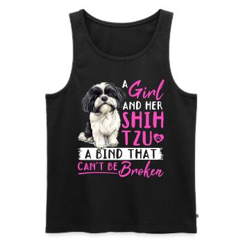 Propriétaire de chien Shih Tzu - Débardeur bio Premium Homme - noir - Devant - Michal (187cm)
