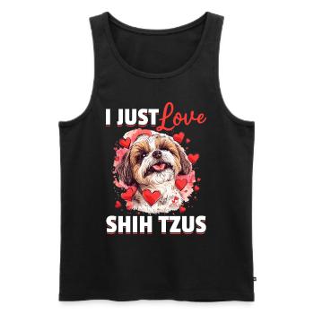Propriétaire de chien Shih Tzu - Débardeur bio Premium Homme - noir - Devant - Michal (187cm)