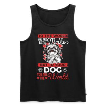 Propriétaire de chien Shih Tzu - Débardeur bio Premium Homme - noir - Devant - Michal (187cm)