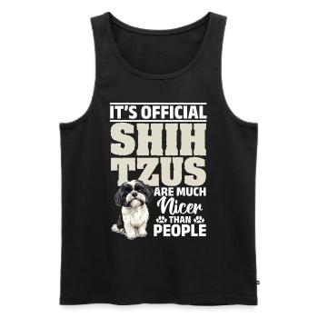 Propriétaire de chien Shih Tzu - Débardeur bio Premium Homme - noir - Devant - Michal (187cm)